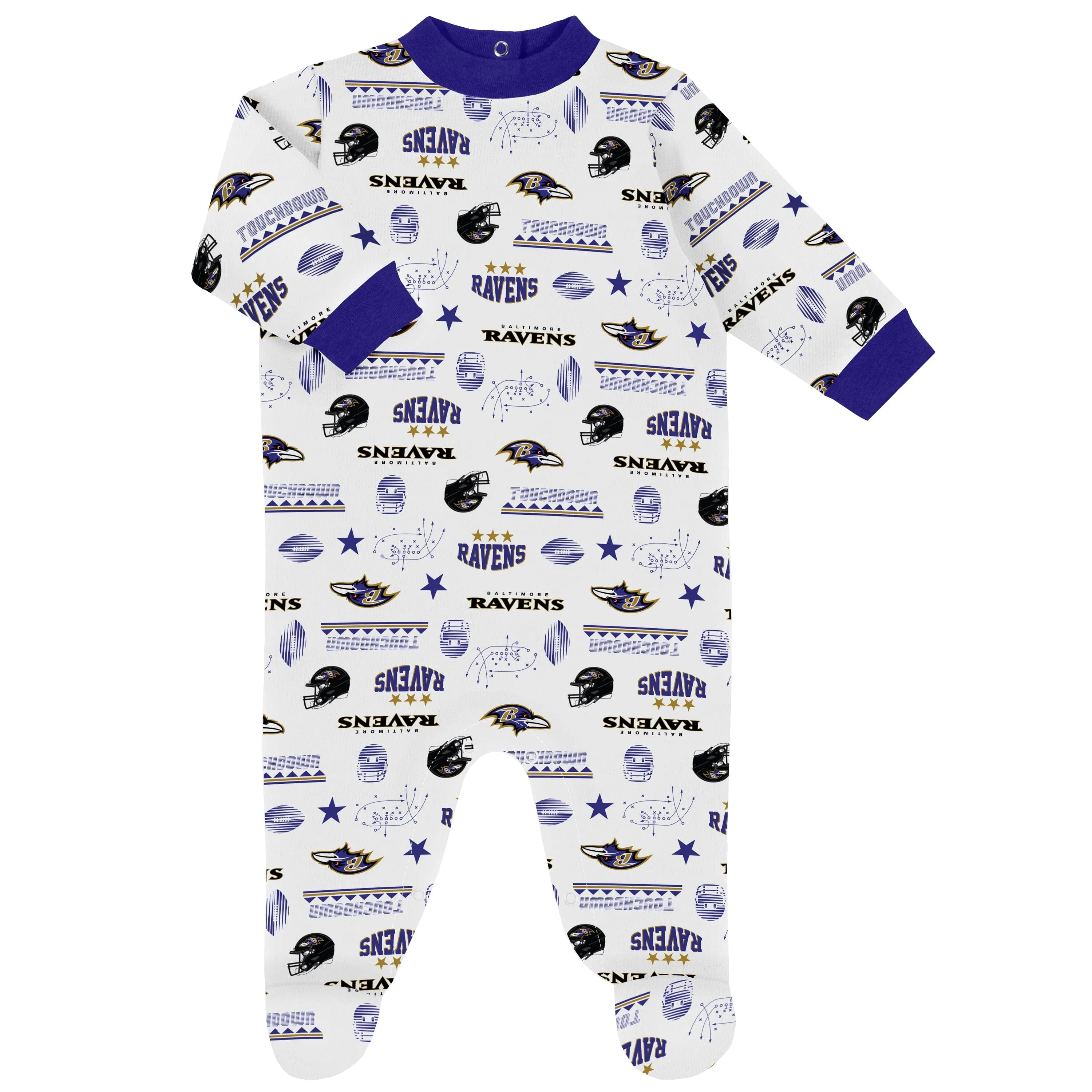 3-Piece Baby Boys Baltimore Ravens Bodysuit, Sleep 'N Play, and Cap Set