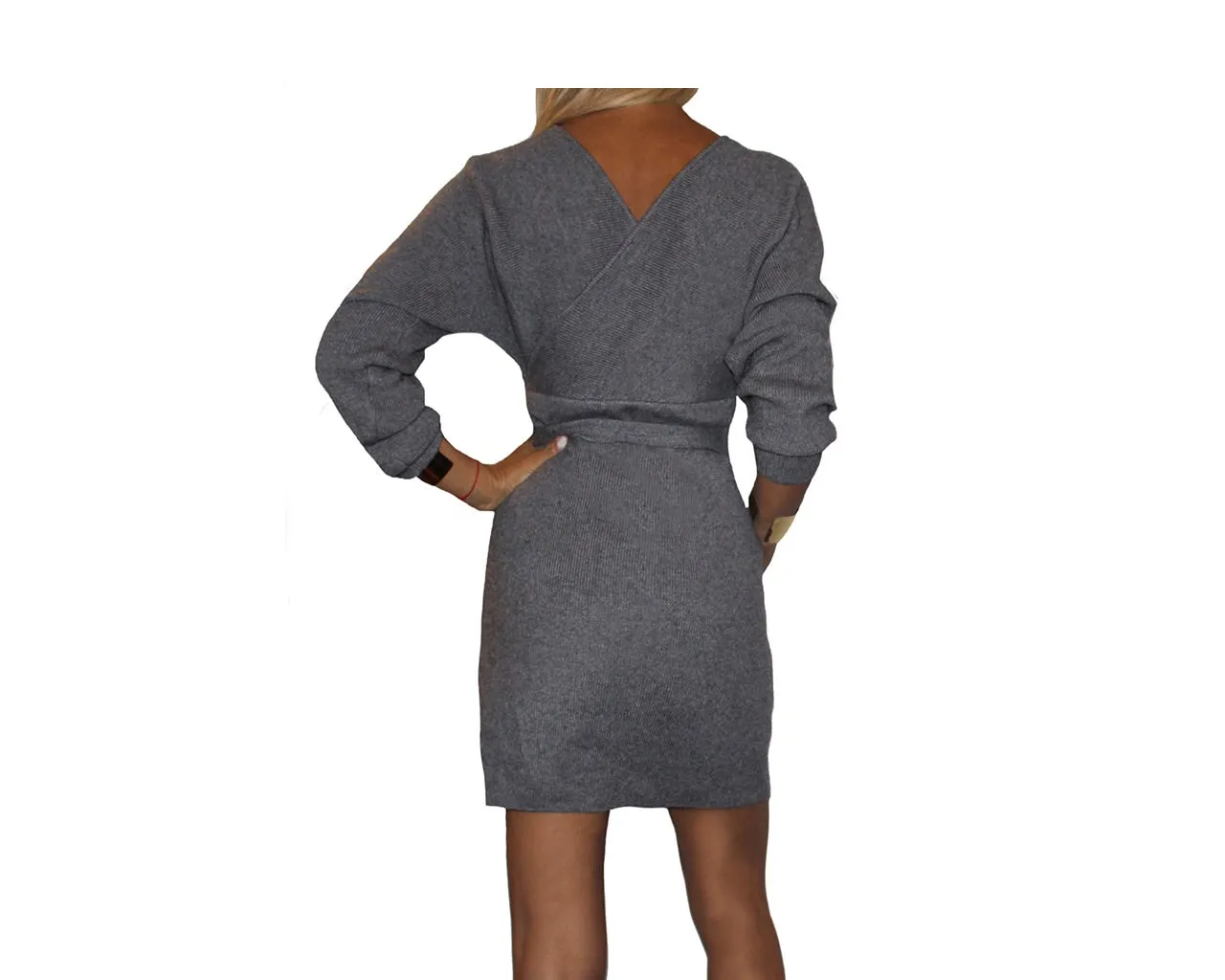 91 Gray Knit Dress - The Park Avenue