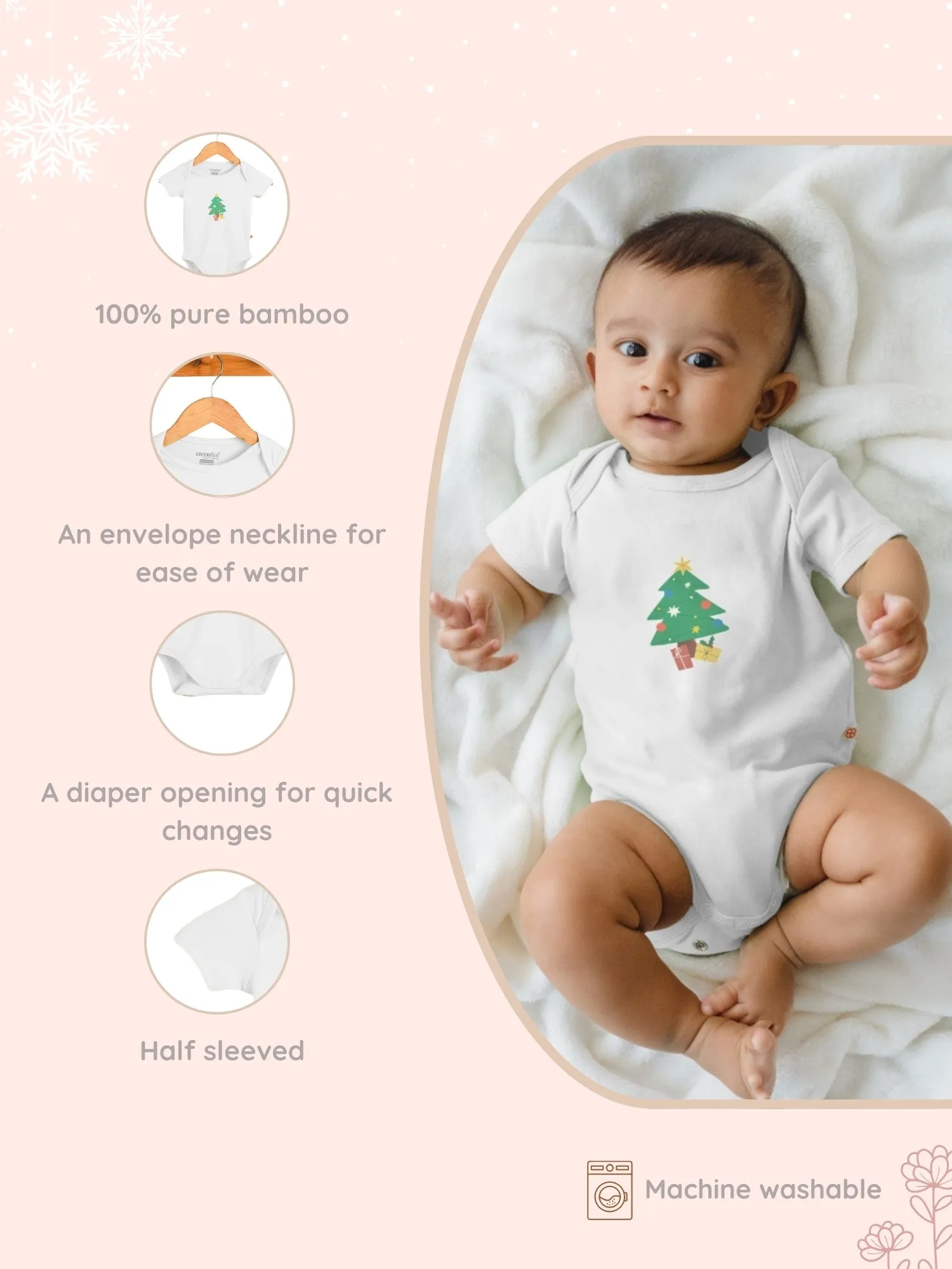 Baby Bamboo Bodysuit Evergreen Joy