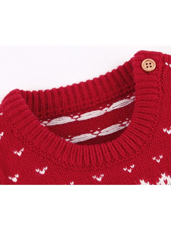 Baby Toddler Girl Christmas Reindeer Crochet Dress