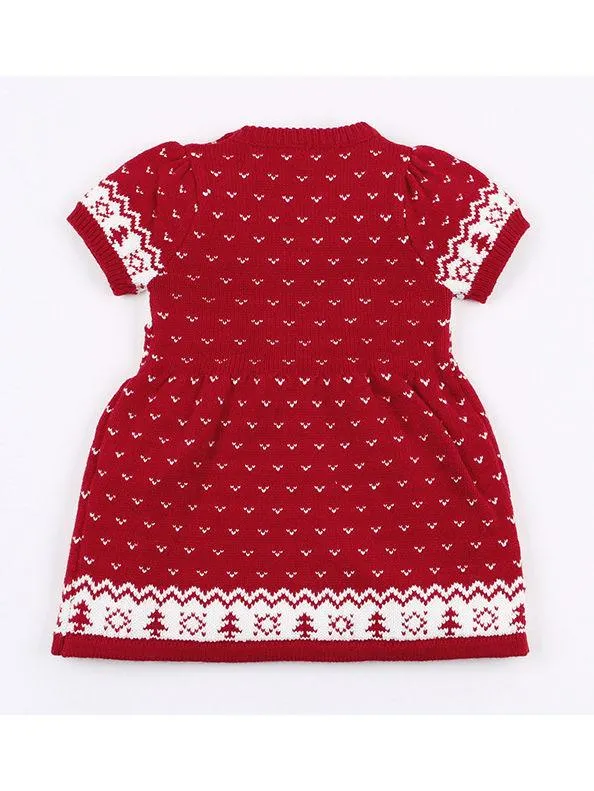 Baby Toddler Girl Christmas Reindeer Crochet Dress