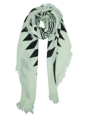 Black & White Tribal Knit Oversized Blanket Scarf Wrap