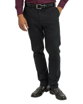 Black Garment Washed Stretch Cotton Twill Trousers