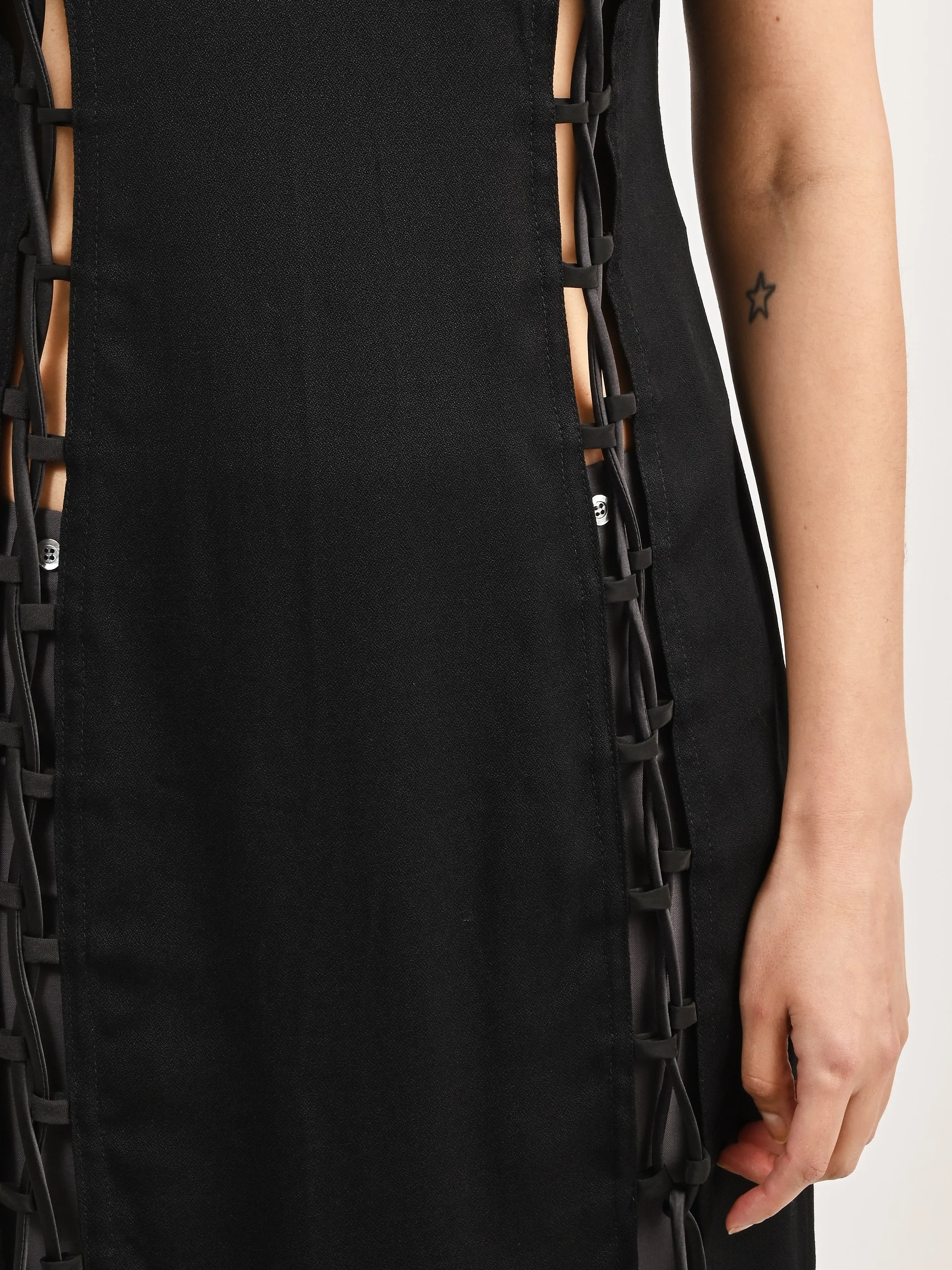 Black Lace-Up Dress