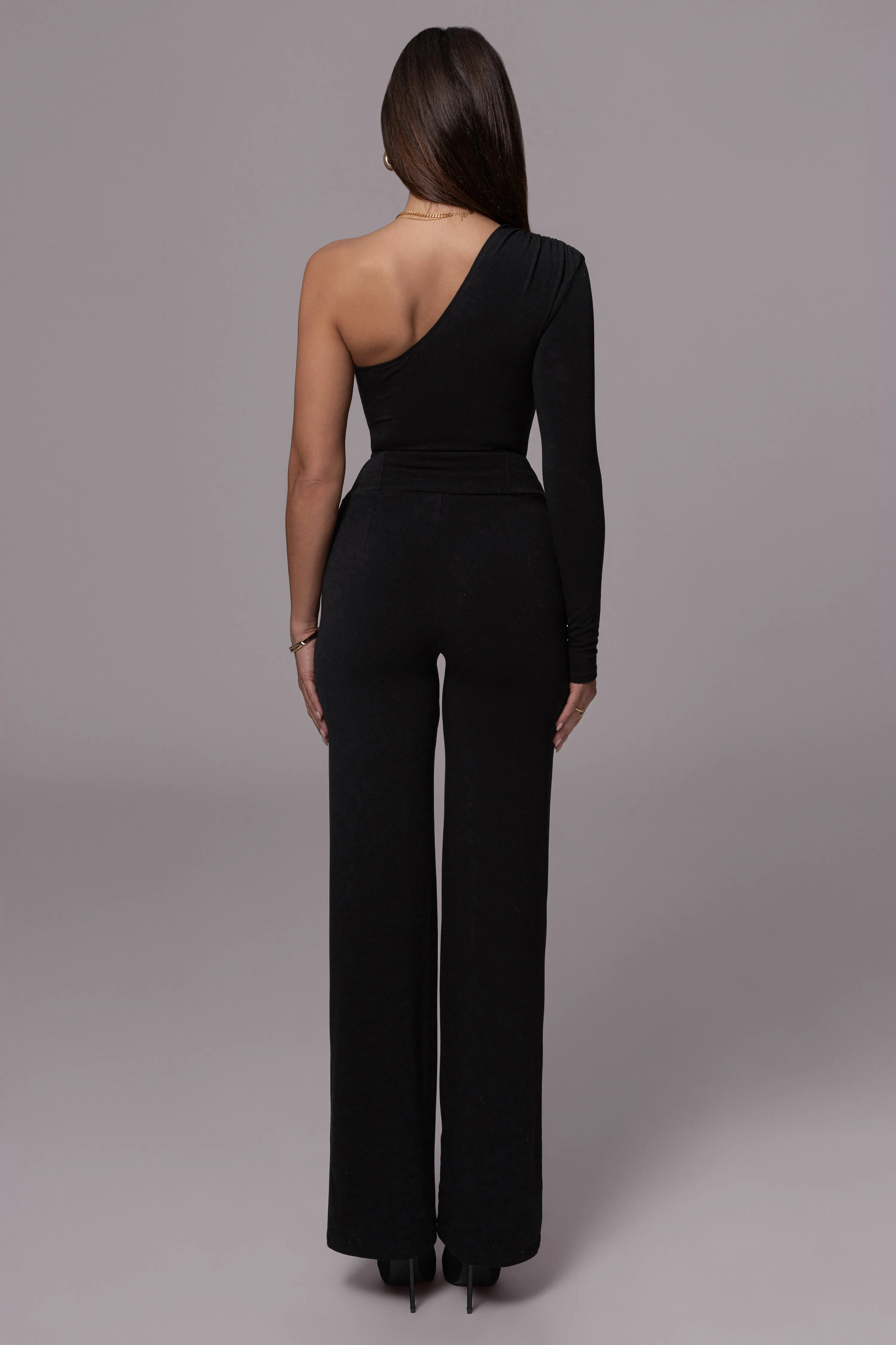 Black Nobu One Shoulder Bodysuit