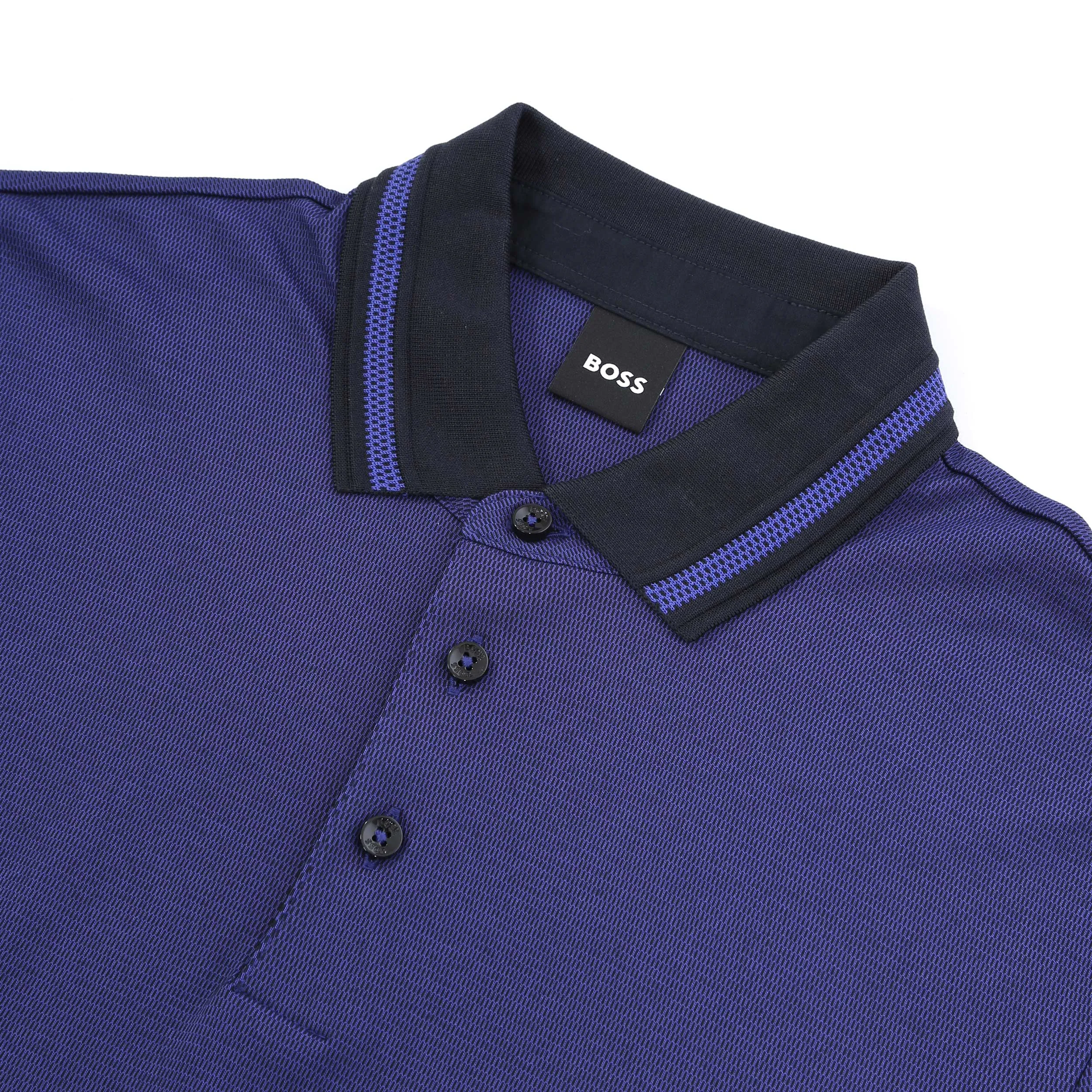 BOSS Pleins 23 LS Polo Shirt in Dark Blue