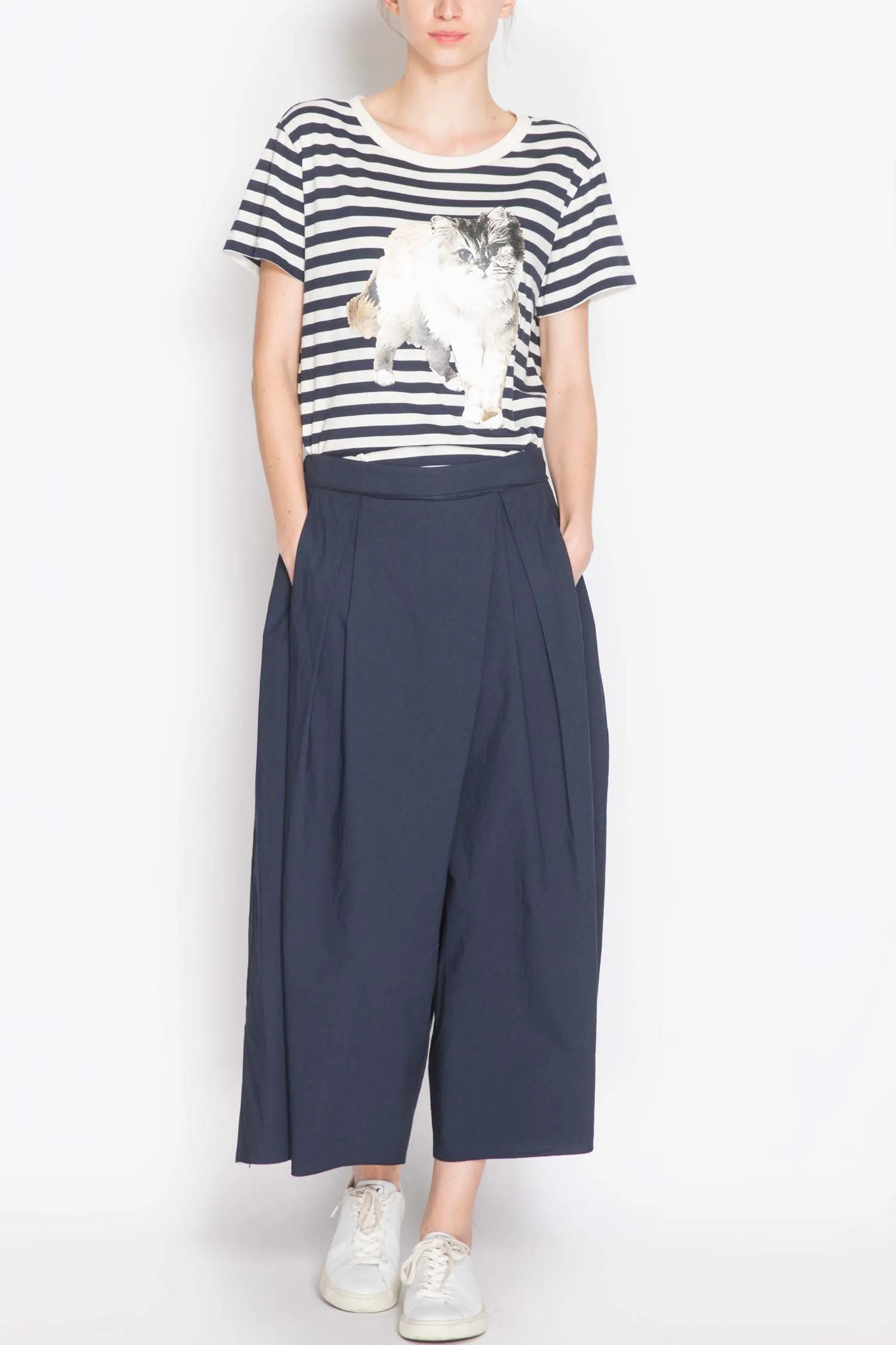 Box Pleated Flared Pants