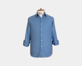 Brushed Cotton Shirt - Azure