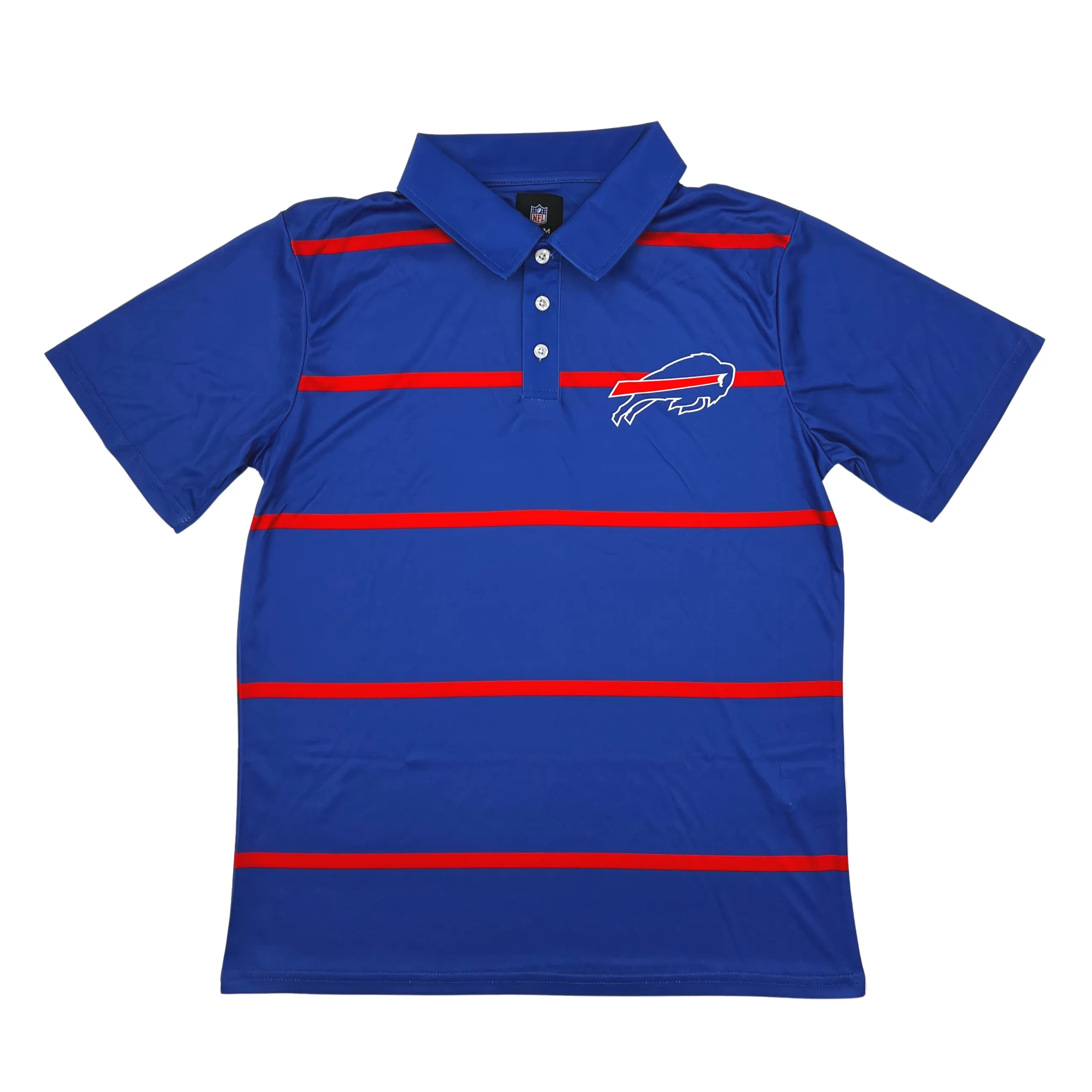 Buffalo Bills Royal Blue & Red Striped Polo