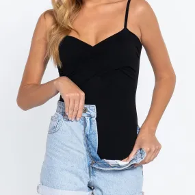 Bust Twist Bodysuit in Black