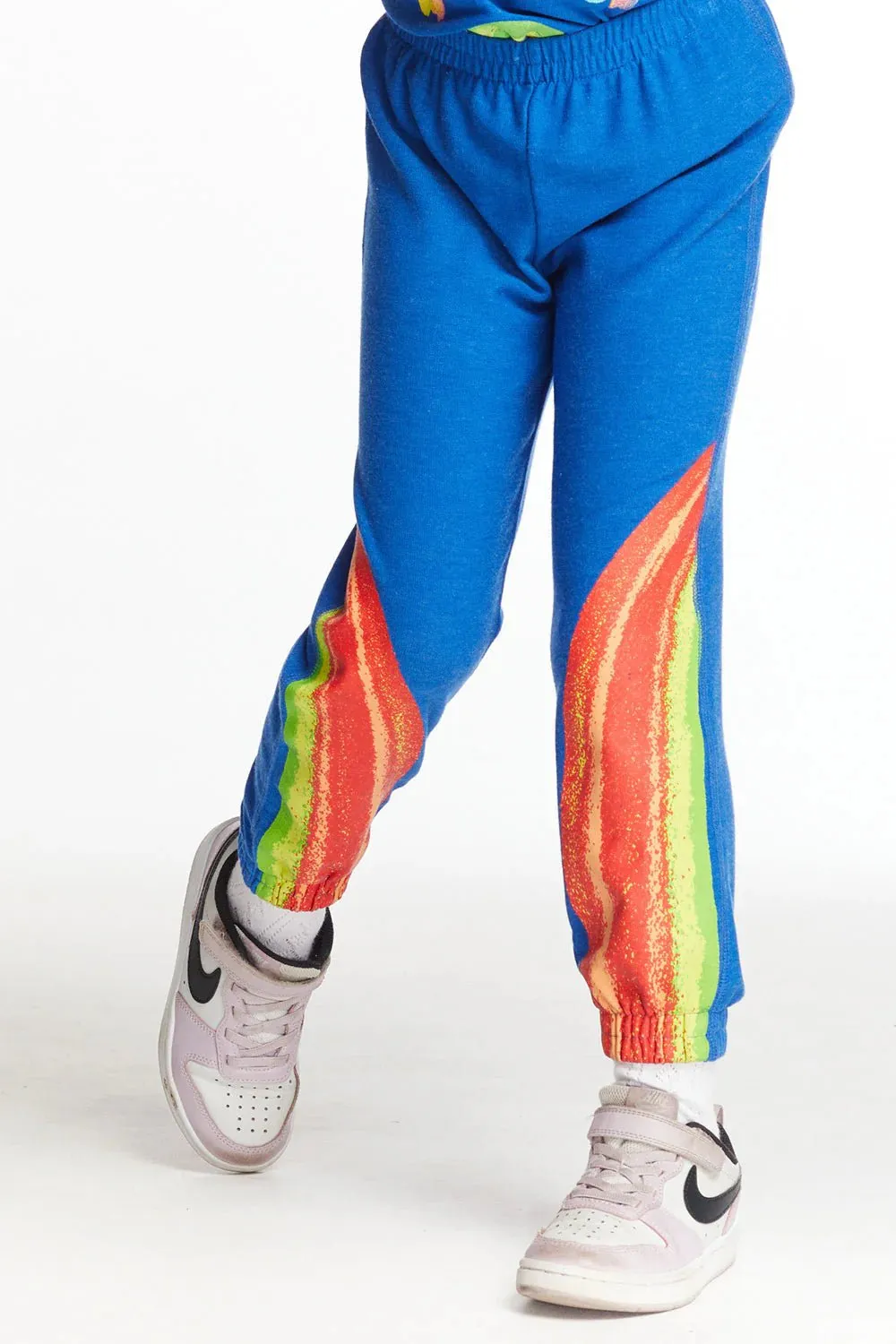 Chaser Kids Painted Rainbow Sweatpants in Float