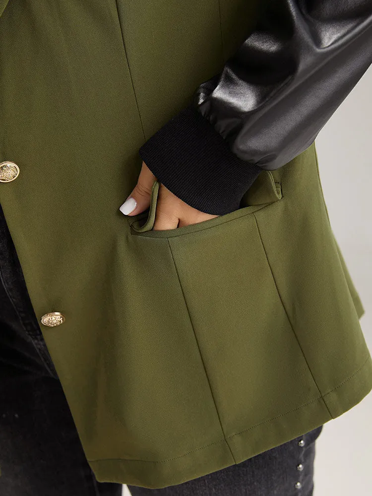 Contrast Flap Pocket Button Fly Coat