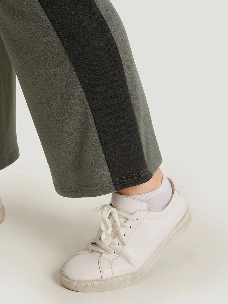 Contrast Pocket Drawstring Bootcut High Rise Sweatpants