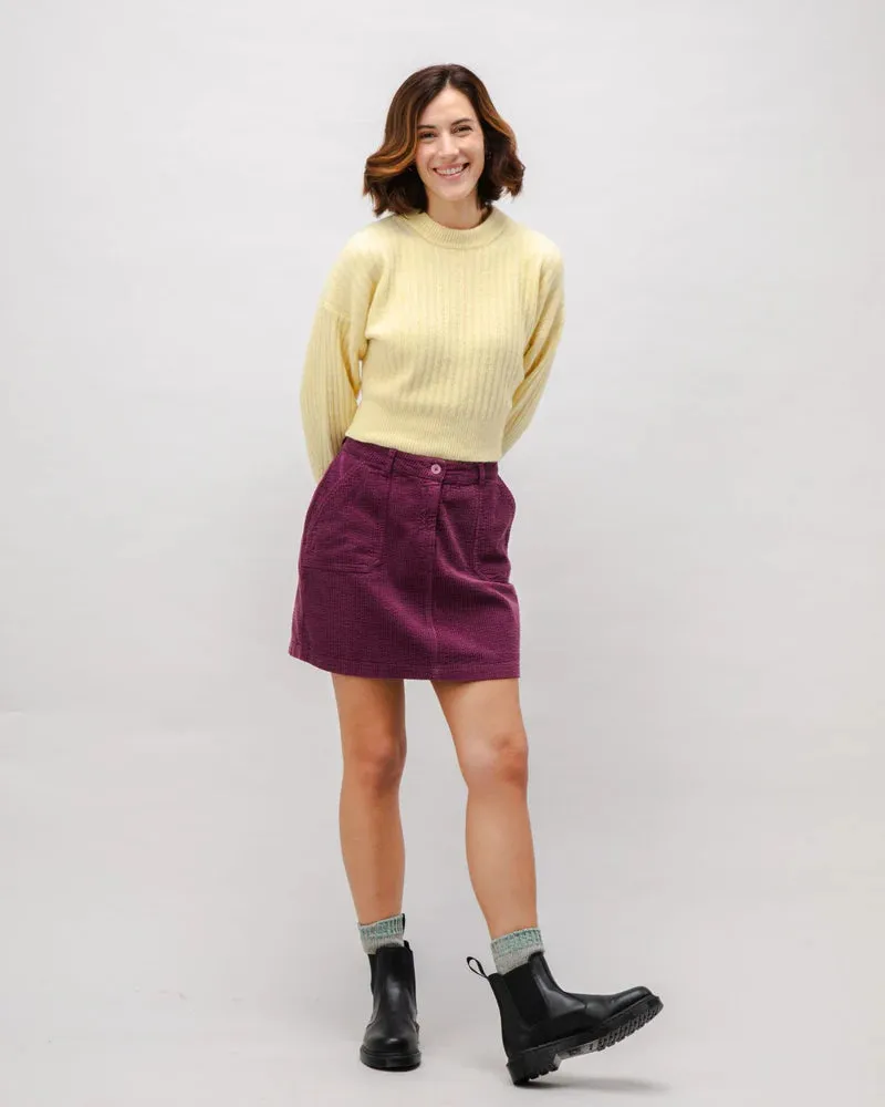 Corduroy Short Skirt - Grape