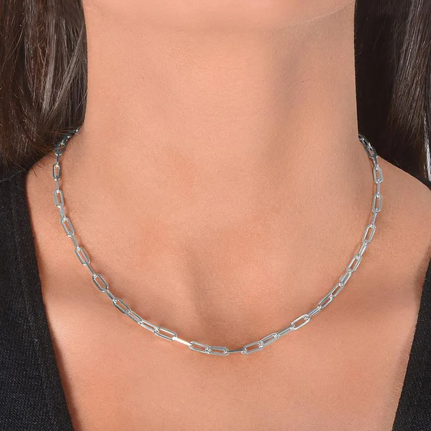 Dainty Paperclip Layering Chains in Sterling Silver