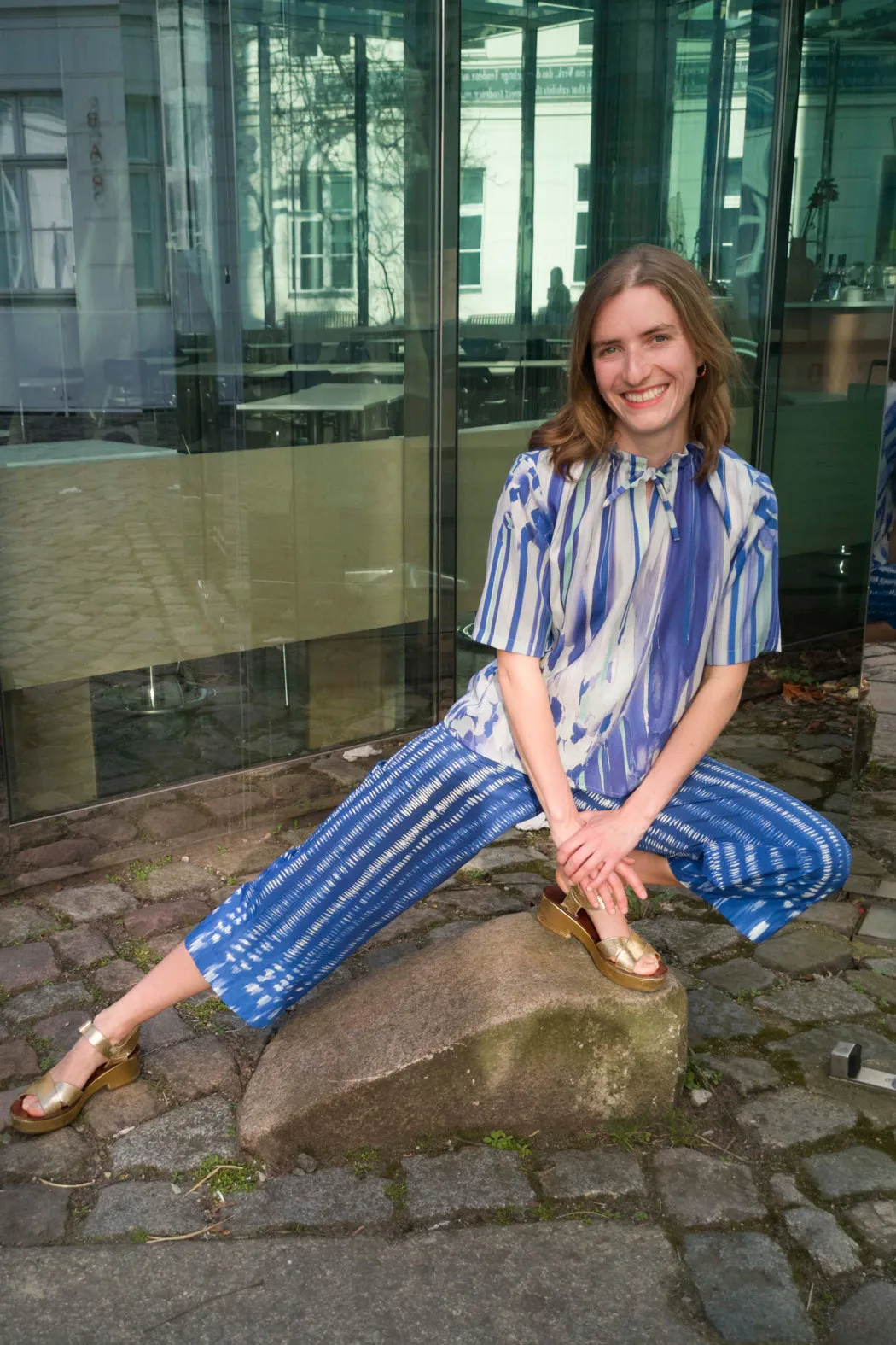 Dotted Blue Culottes