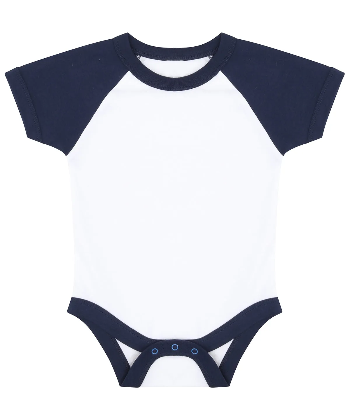 Essential short-sleeved baseball bodysuit | White/Navy