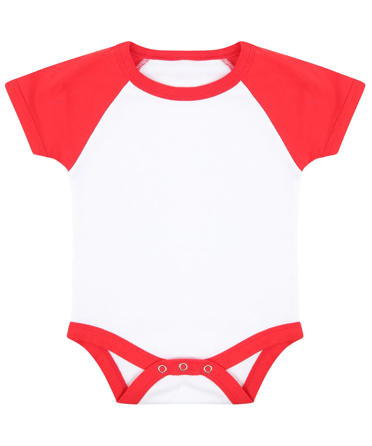 Essential short-sleeved baseball bodysuit | White/Red