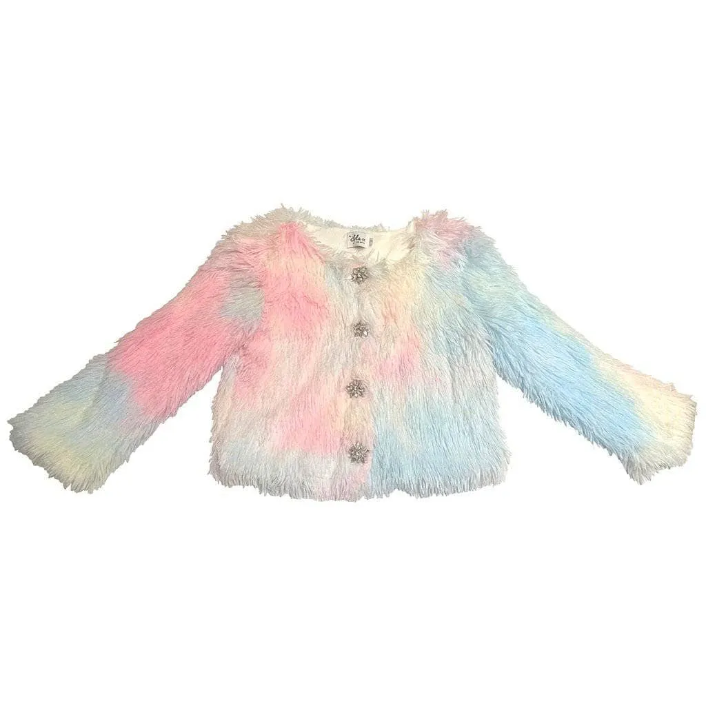 Funfetti Rainbow Faux Fur Coat