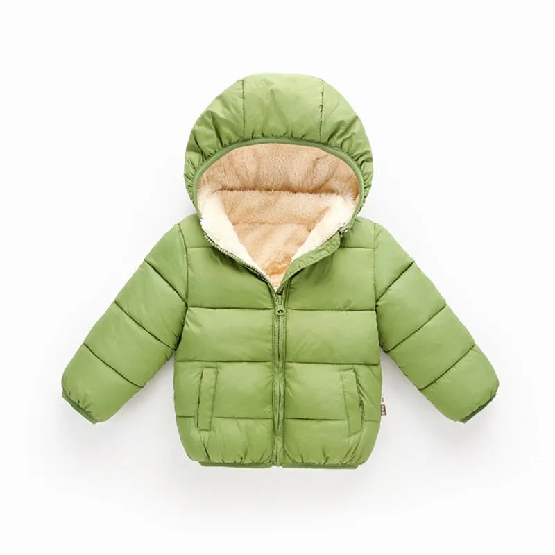 Green Padded Coat, Size 1-5 Yrs