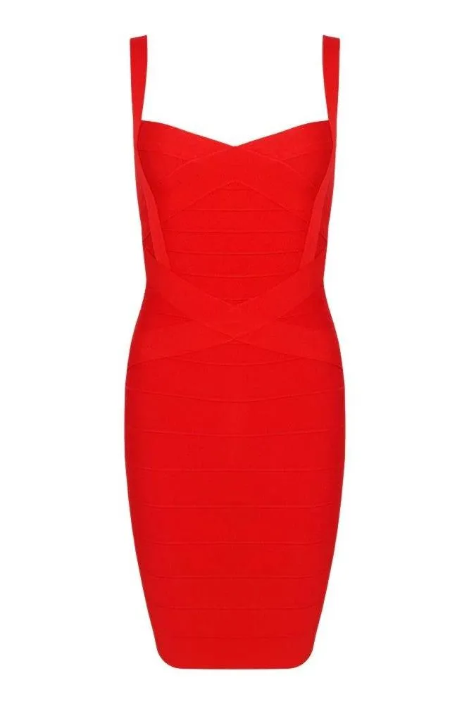 Heidi Bandage Mini Dress - Lipstick Red