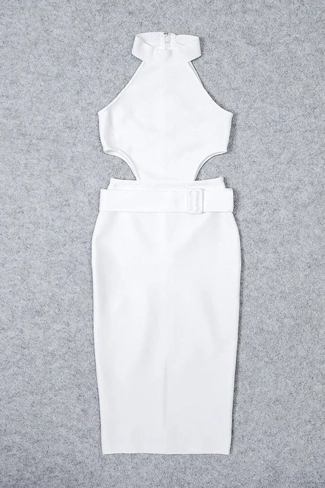 Isabella Bandage Midi Dress - Pearl White