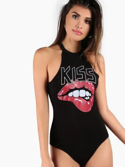 Kiss printed bodysuit