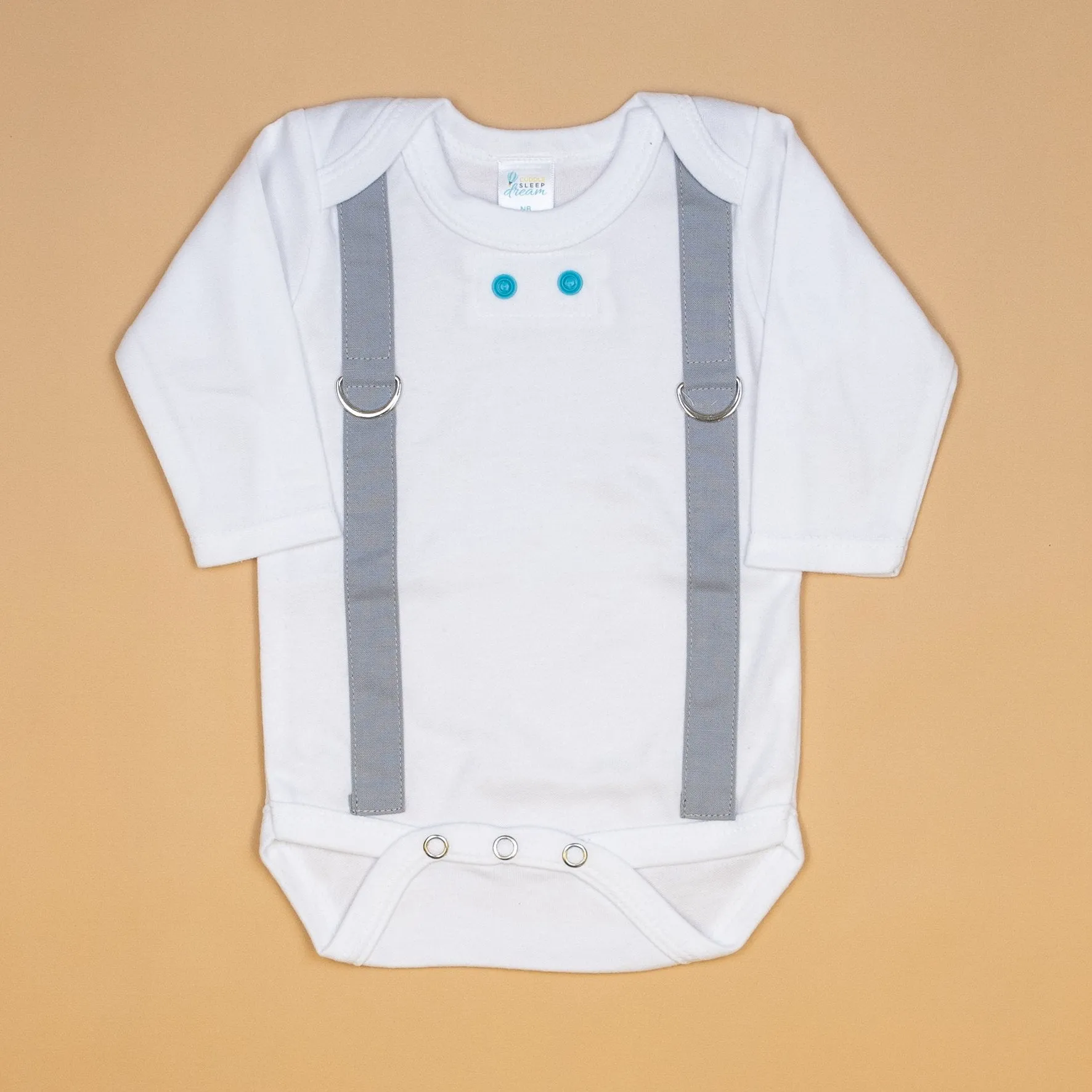 Light Gray Suspenders - Bodysuit or Tshirt