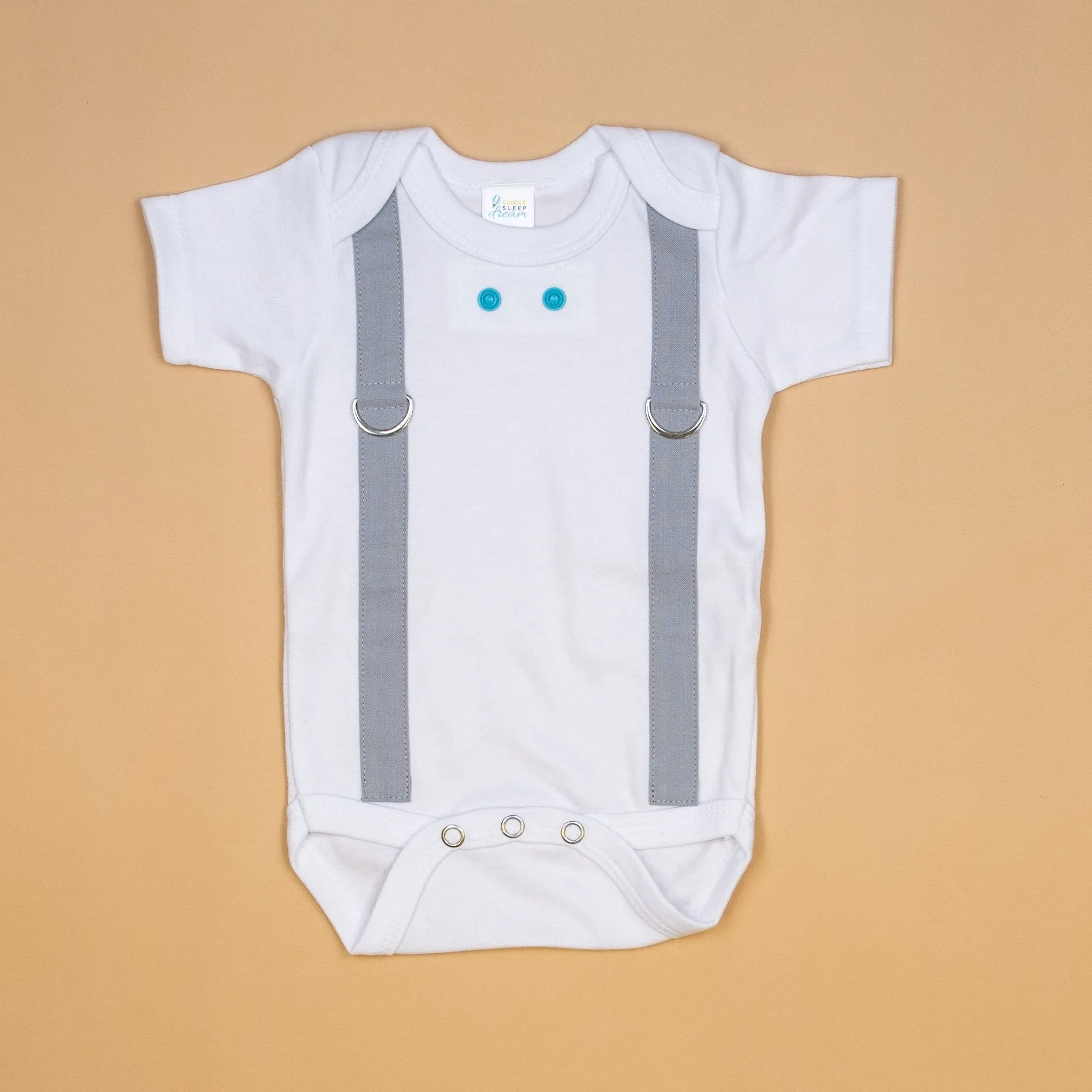 Light Gray Suspenders - Bodysuit or Tshirt