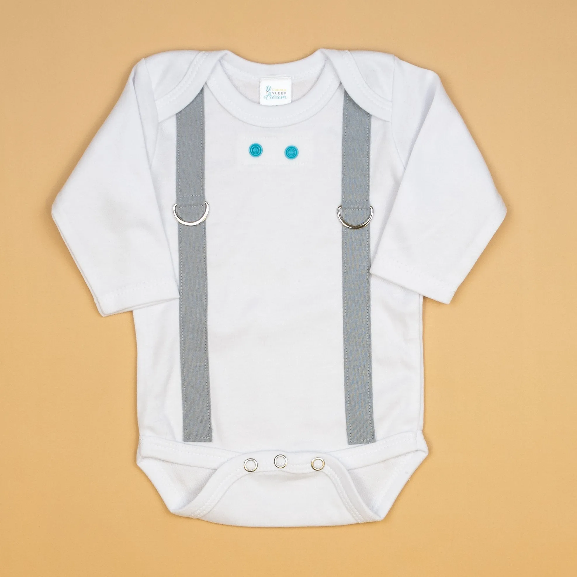 Light Gray Suspenders - Bodysuit or Tshirt