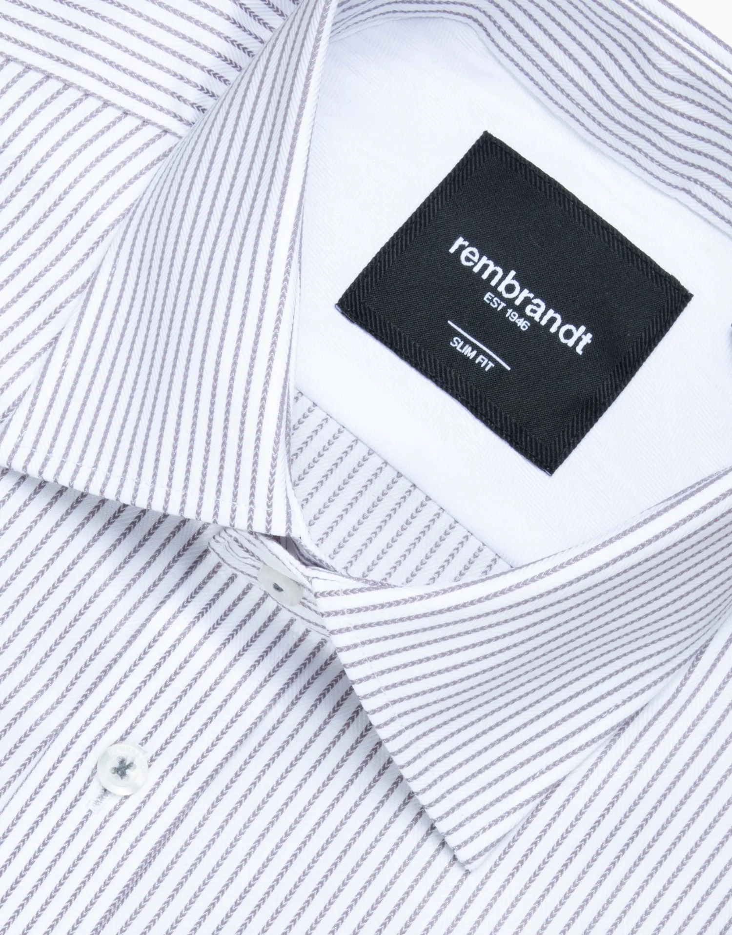 London White & Grey Herringbone Stripe Shirt