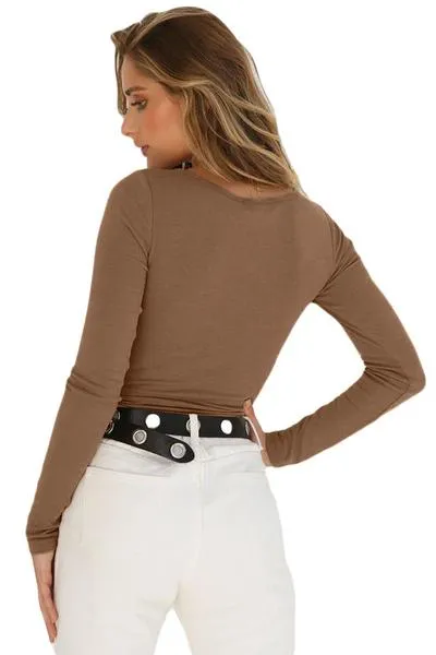 Long Sleeve Button Front Bodysuit