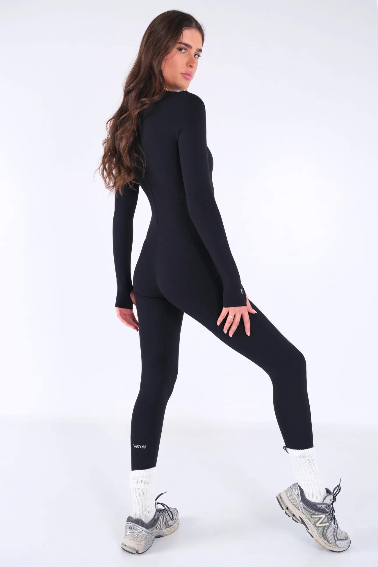 Long Sleeve Full Pocket Bodysuit - Black