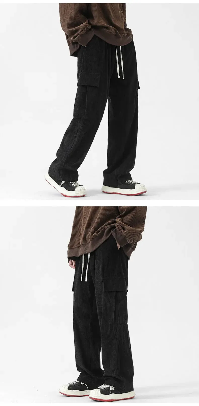 Loose Corduroy Cargo Pants