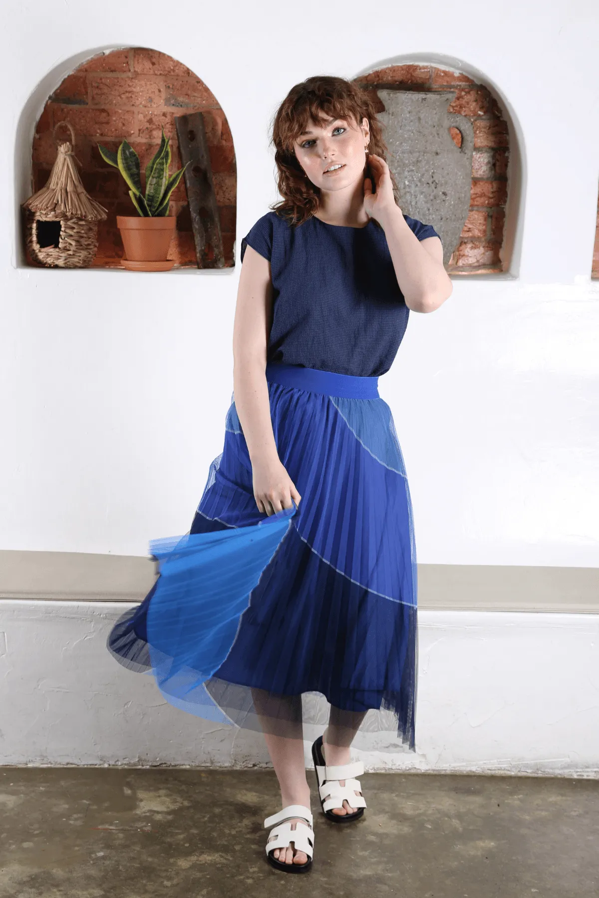 McQueen Tulle Skirt Reef Blue