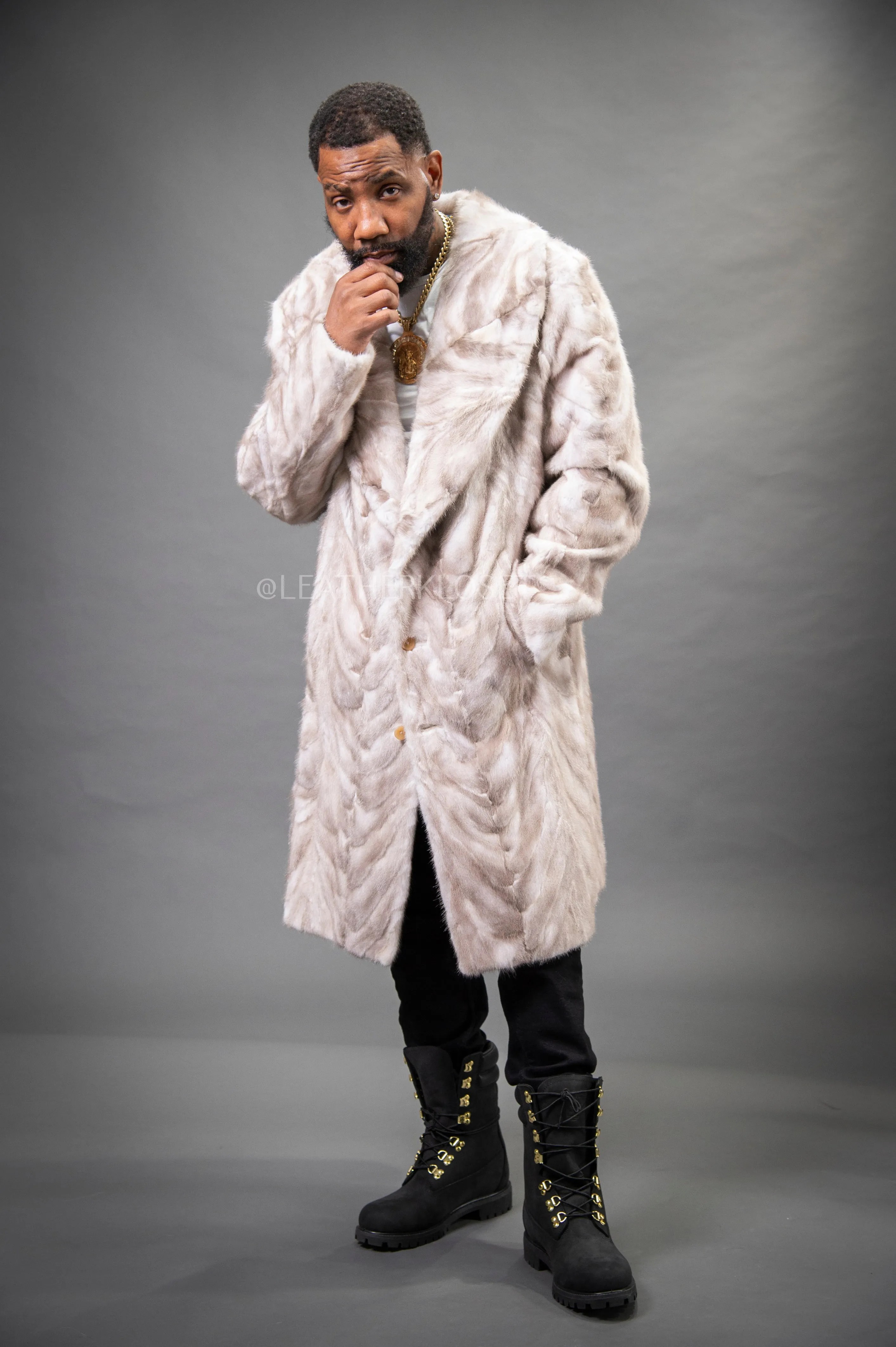 Men's Mink Shawl Collar Jacket