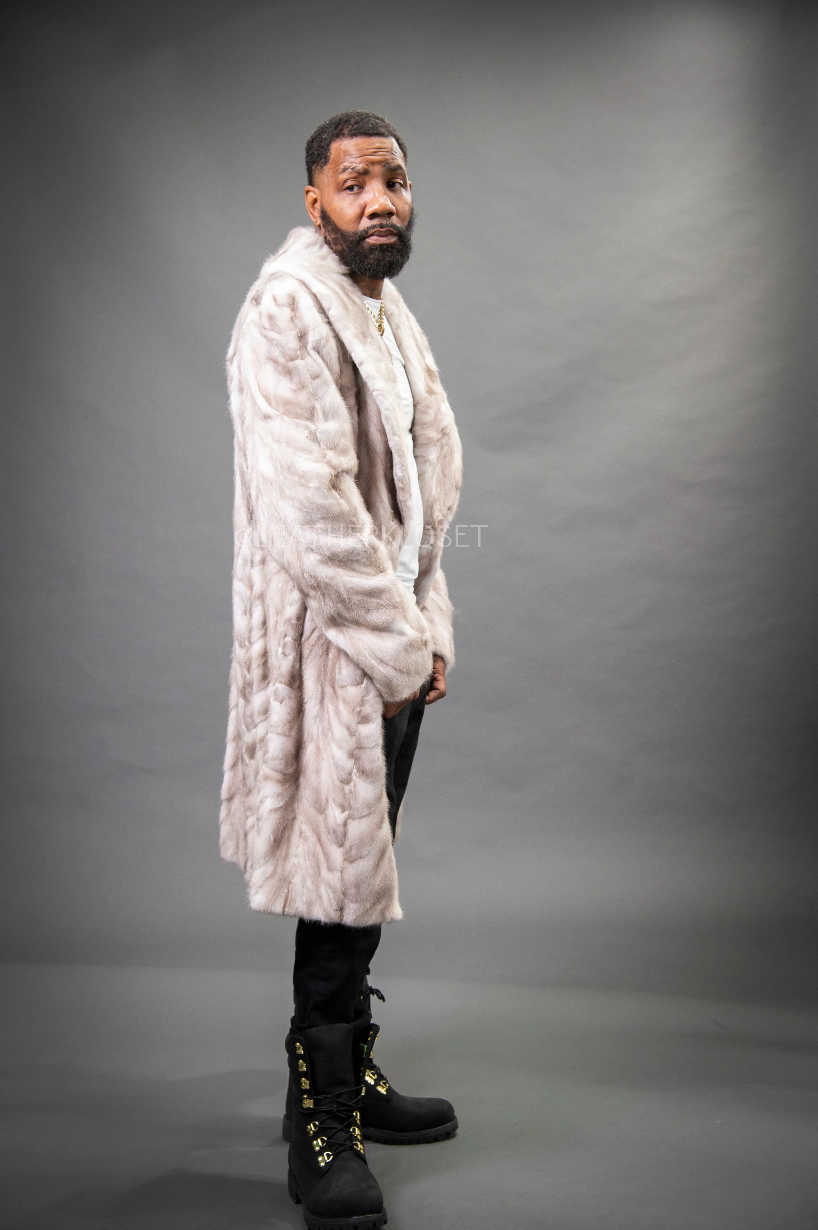 Men's Mink Shawl Collar Jacket