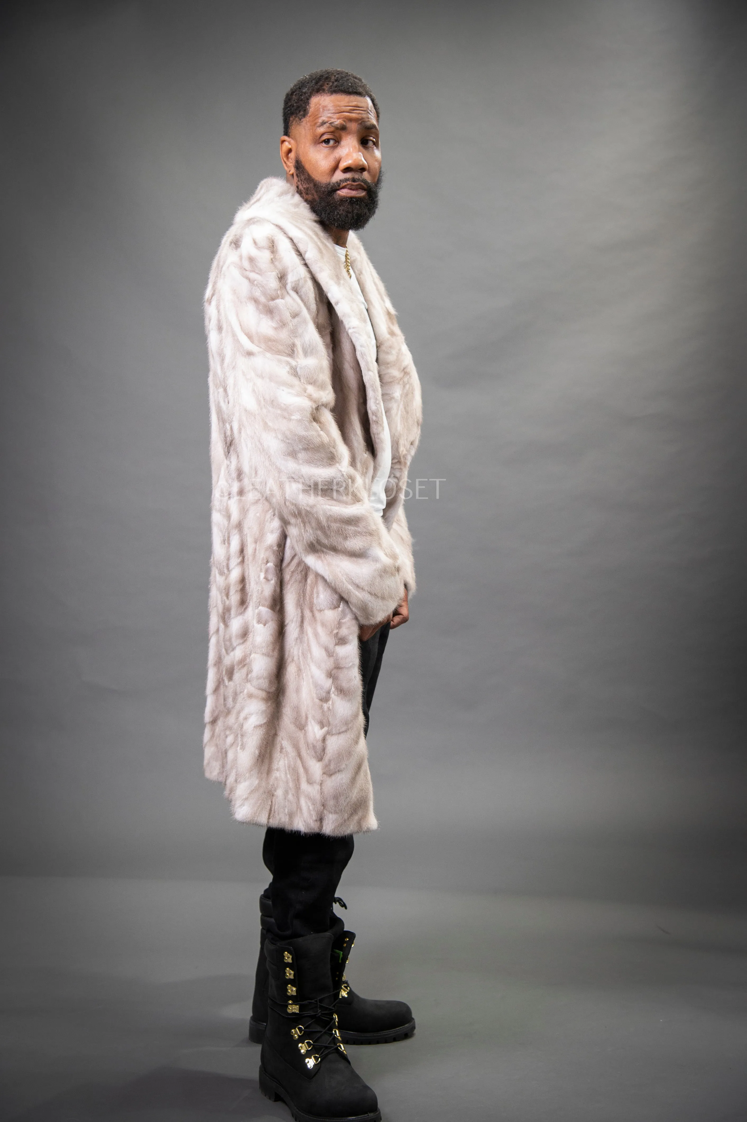 Men's Mink Shawl Collar Jacket