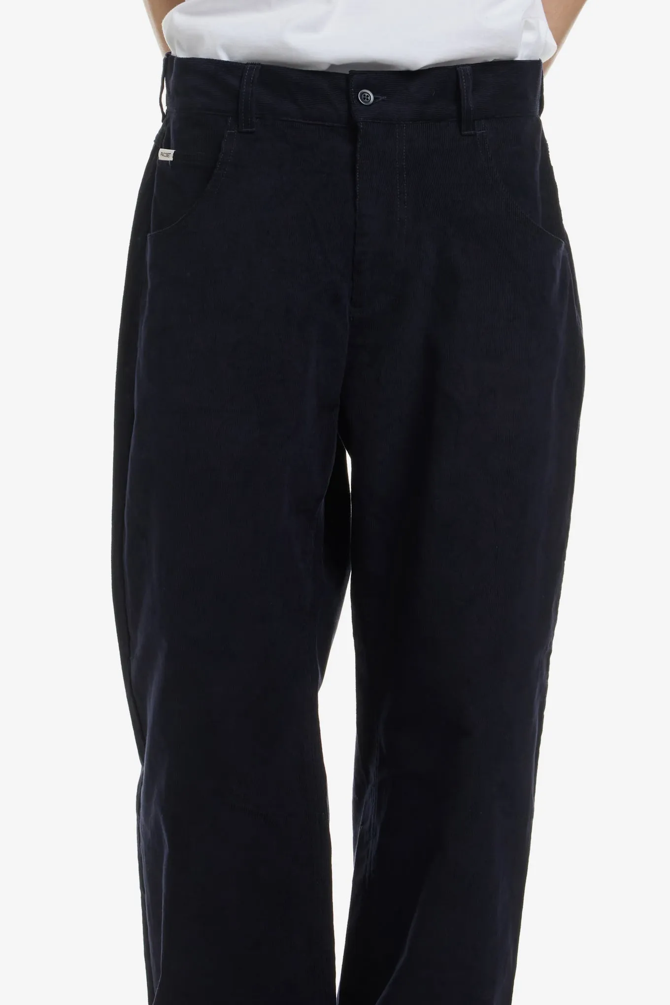 PATCH STRAIGHT CORDUROY TROUSERS