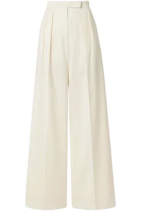 Piombo Pleated Wool Wide-leg Pants