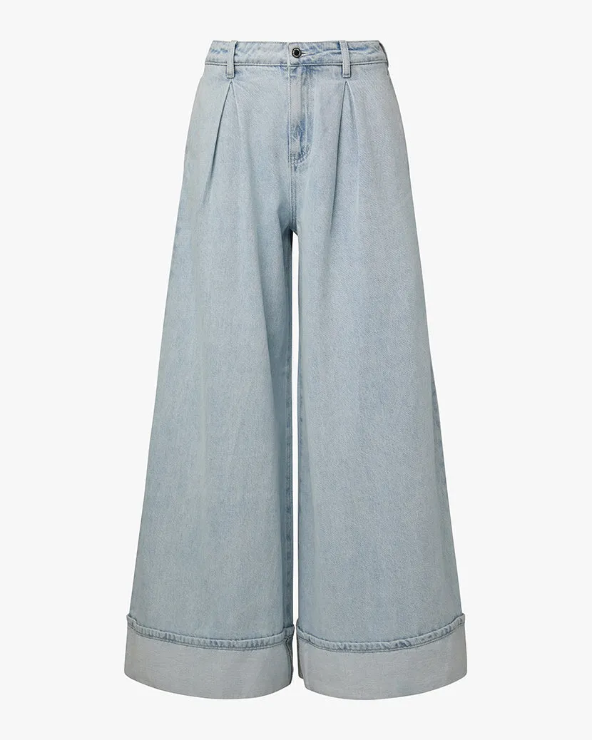 Pleated Wide Leg Jean