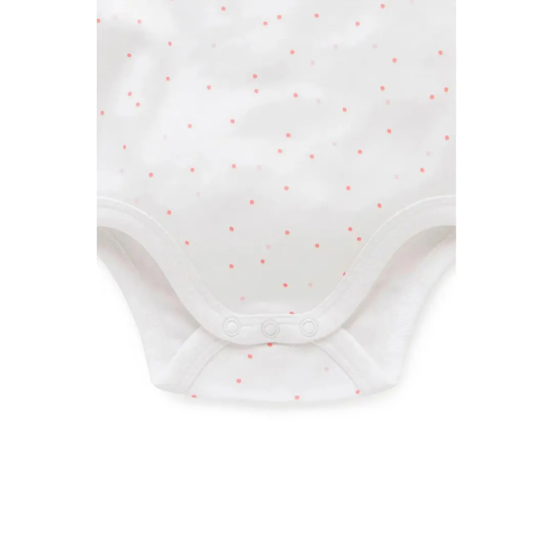 Purebaby 2 Pack Organic Singlet Bodysuit - Pale Pink Pack (Stripe / Polka Dot)