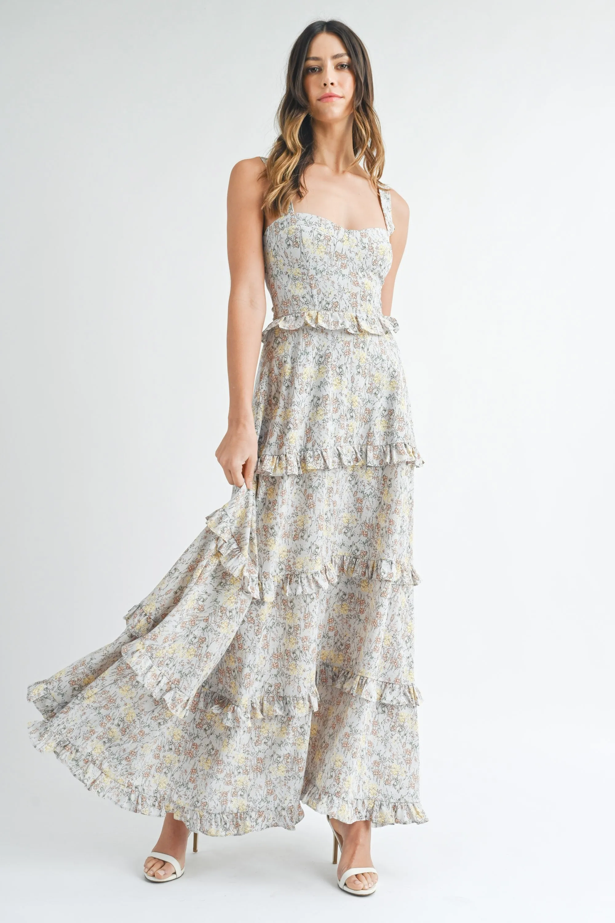 Reagan Ruffle Tier Floral Maxi Dress