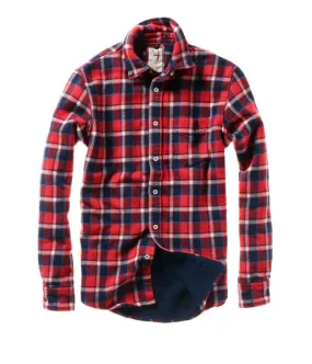 Relwen Men's Double-Faced Flannel in Red/Navy Plaid