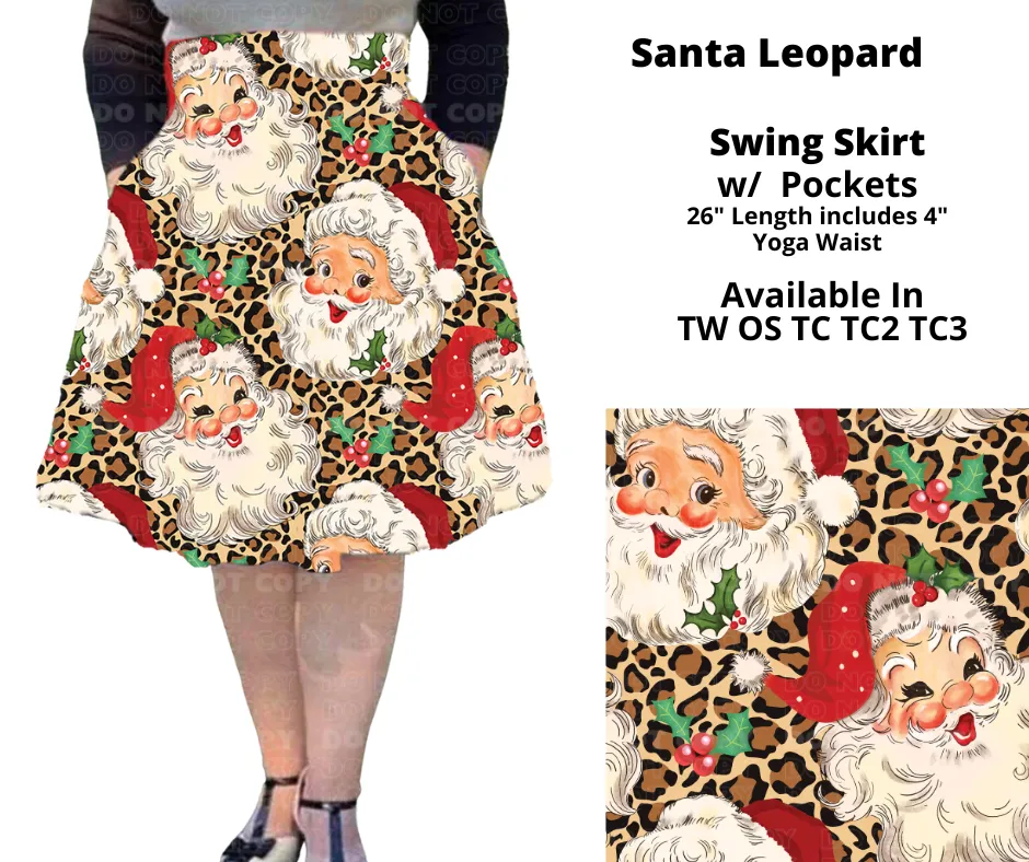 Santa Leopard Swing Skirt