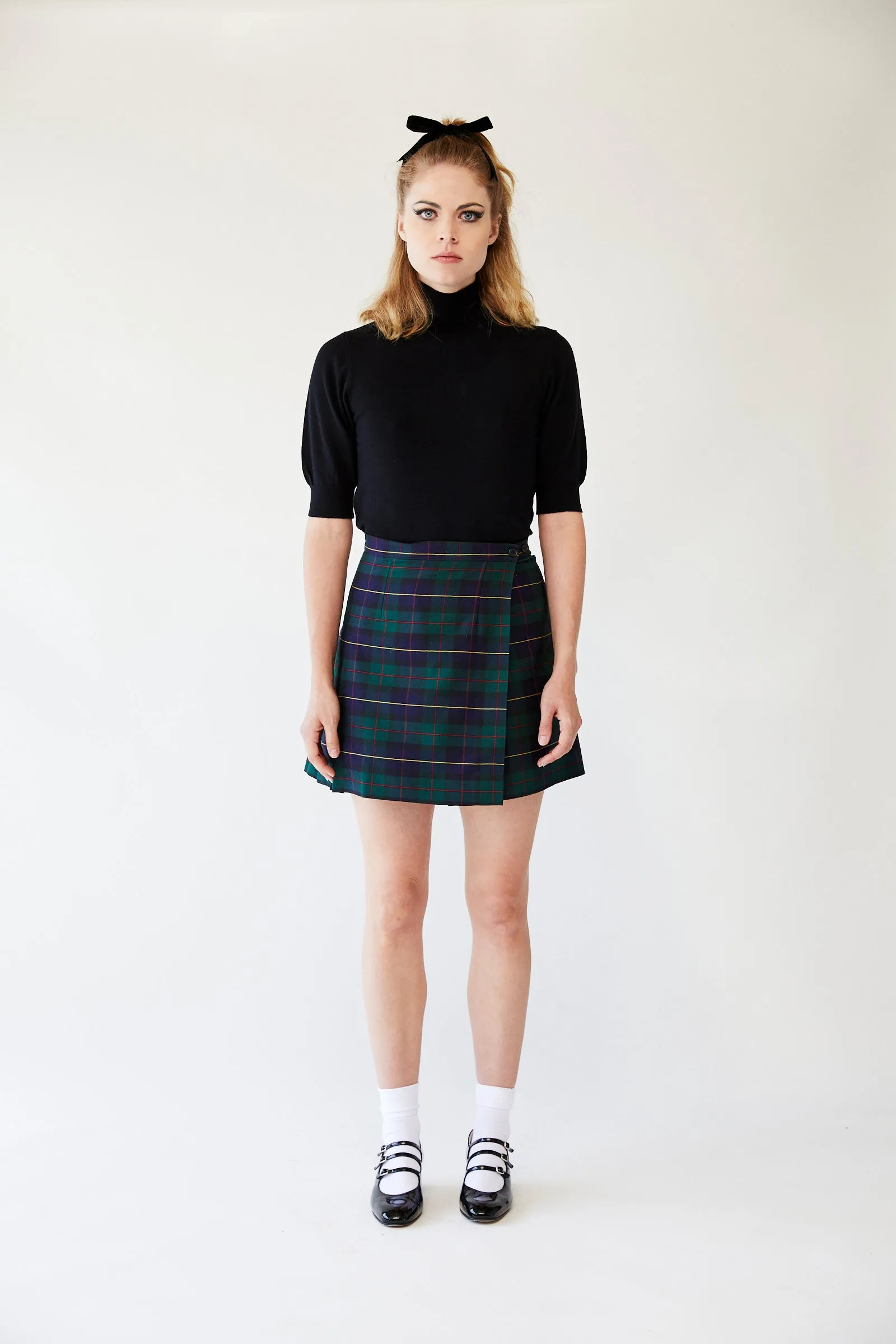 School Girl Skirt (Green tartan)