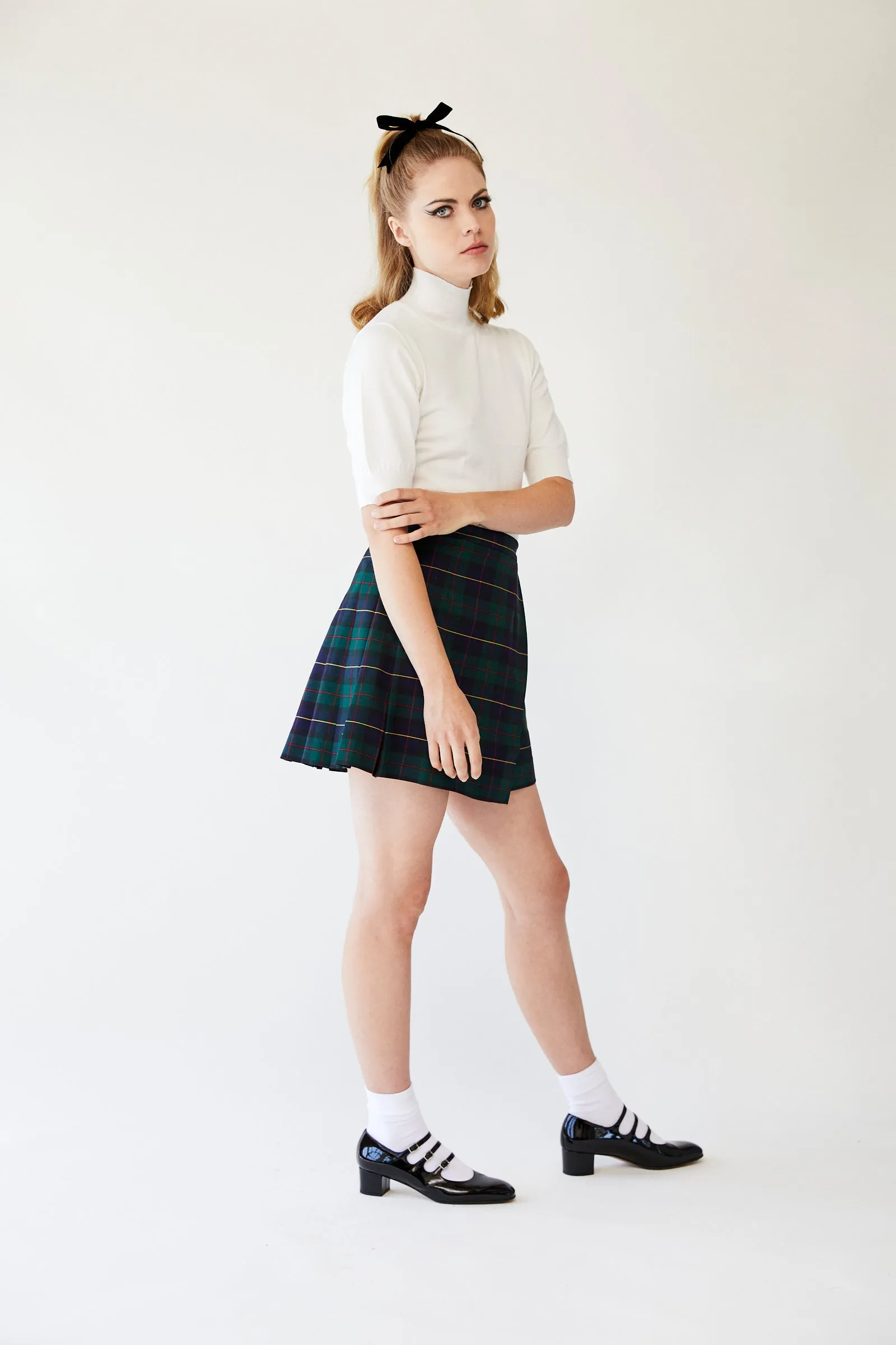 School Girl Skirt (Green tartan)