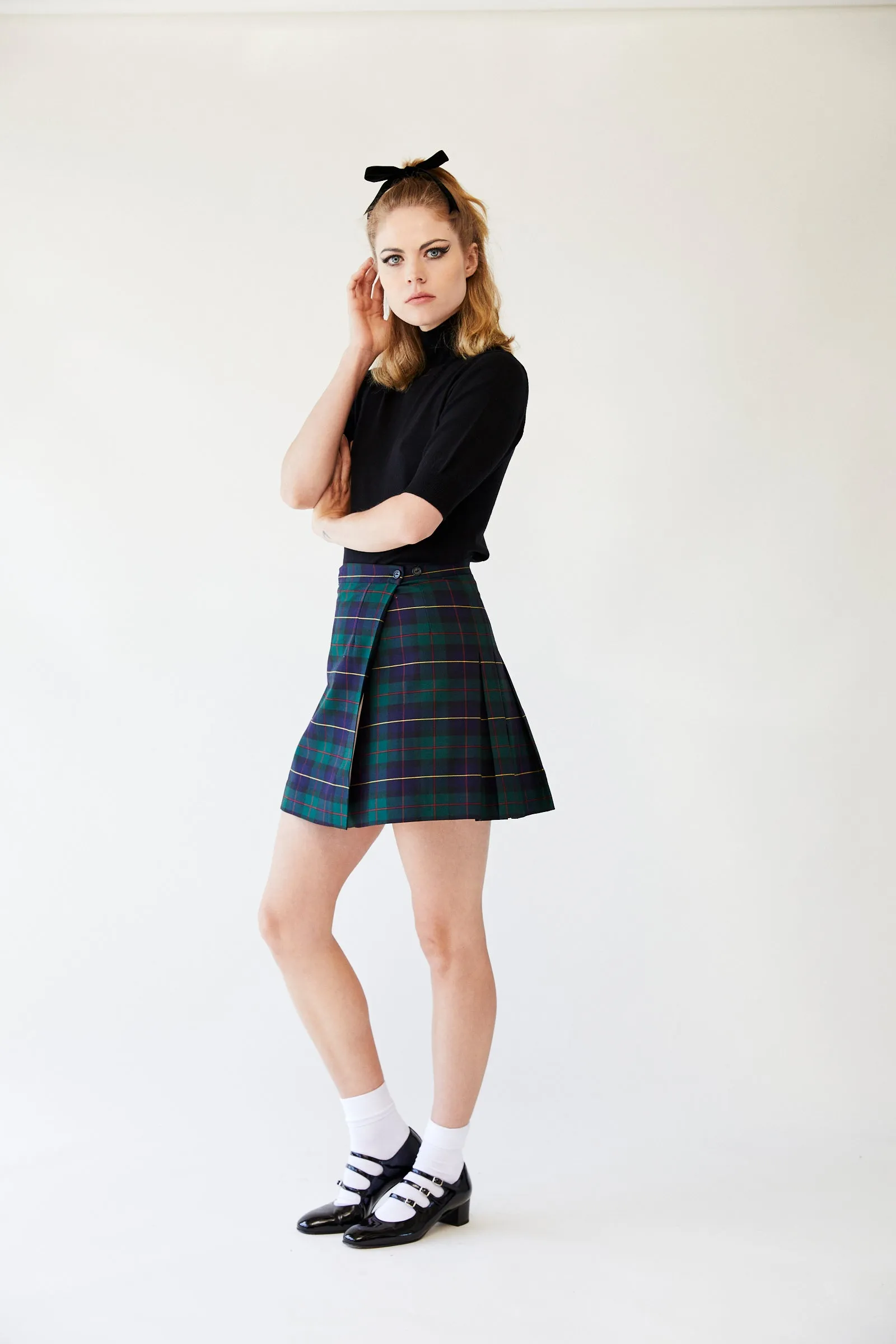 School Girl Skirt (Green tartan)