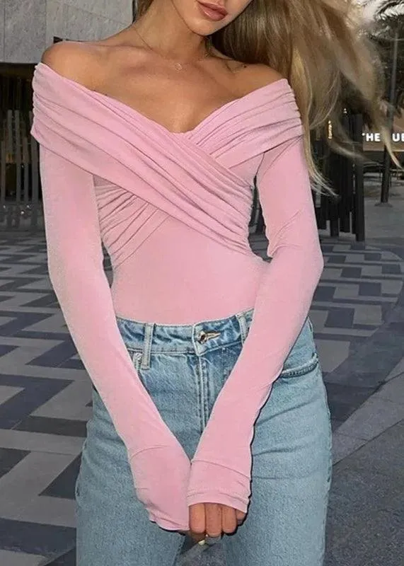 Sexy Off Shoulder Long Sleeve Bodysuit