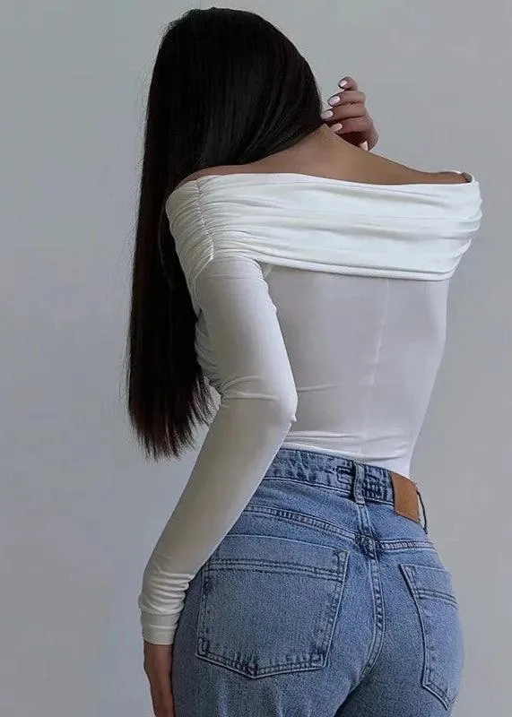 Sexy Off Shoulder Long Sleeve Bodysuit